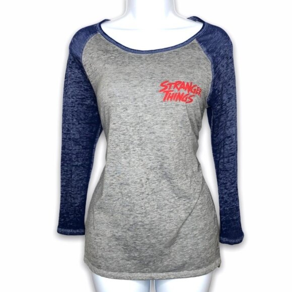 Stranger Things Tops - Stranger Things three quarter sleeve raglan tee
